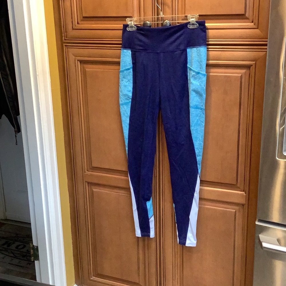 TEK GEAR NAVY/ AQUA/ WHITE WORKOUT PANTS 👩